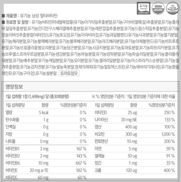 멀티비타민성분