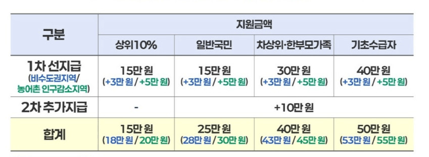 소비쿠폰지원금액