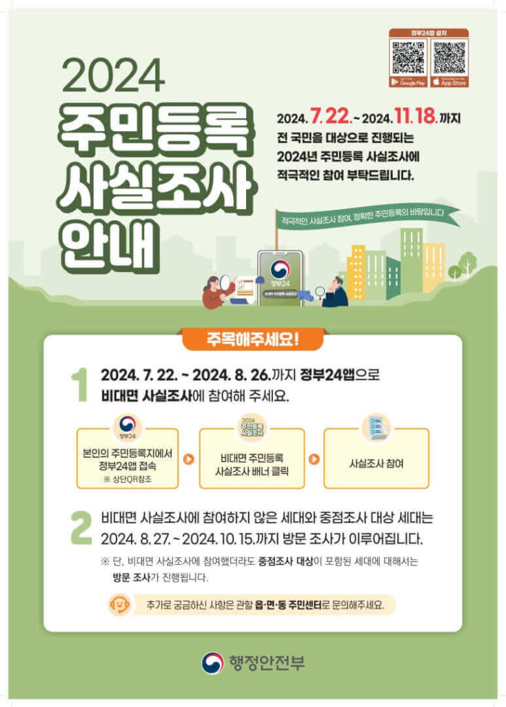 주민등록사실조사안내